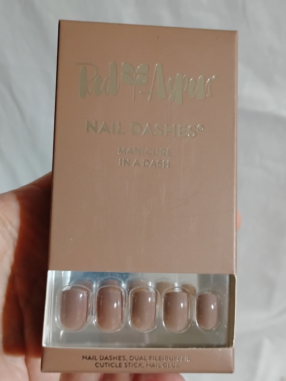 Red Aspen Nail Dashes Press-On Nails - Taupe Liza Loves A Latte NEW